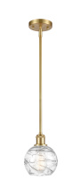 Innovations Lighting 516-1S-SG-G1213-6CL - Athens Deco Swirl - 1 Light - 6 inch - Satin Gold - Stem hung - Mini Pendant