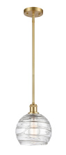 Innovations Lighting 516-1S-SG-G1213-8CL - Athens Deco Swirl - 1 Light - 8 inch - Satin Gold - Stem hung - Mini Pendant