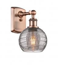 Innovations Lighting 516-1W-AC-G1213-6SM - Athens Deco Swirl - 1 Light - 6 inch - Antique Copper - Sconce