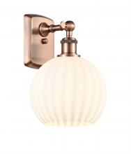 Innovations Lighting 516-1W-AC-G1217-8WV - White Venetian - 1 Light - 8 inch - Antique Copper - Sconce