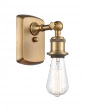 Innovations Lighting 516-1W-BB - Bare Bulb - 1 Light - 5 inch - Brushed Brass - Sconce