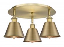 Innovations Lighting 516-3C-BB-M8-BB - Ballston - 3 Light - 18 inch - Brushed Brass - Semi-Flush Mount