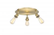 Innovations Lighting 516-3C-BB - Ballston - 3 Light - 12 inch - Brushed Brass - Flush Mount