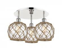 Innovations Lighting 516-3C-PN-G122-8RB - Farmhouse Rope - 3 Light - 20 inch - Polished Nickel - Semi-Flush Mount