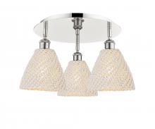 Innovations Lighting 516-3C-PN-NBD-75-NAT - Bristol Natural - 3 Light - 6 inch - Polished Nickel - Semi-Flush Mount