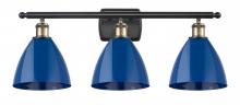 Innovations Lighting 516-3W-BAB-MBD-75-BL - Plymouth - 3 Light - 28 inch - Black Antique Brass - Bath Vanity Light