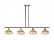 Innovations Lighting 516-4I-SN-NBD2-9-NAT - Bristol Natural II - 4 Light - 48 inch - Brushed Satin Nickel - Stem Hung - Island Light