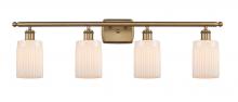 Innovations Lighting 516-4W-BB-G341 - Hadley - 4 Light - 35 inch - Brushed Brass - Bath Vanity Light