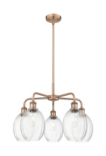 Innovations Lighting 516-5CR-AC-G459-6CL - Preston Bulb - 5 Light - 25 inch - Antique Copper - Stem hung - Chandelier