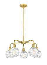 Innovations Lighting 516-5CR-SG-G1213-6CL - Athens Deco Swirl - 5 Light - 24 inch - Satin Gold - Stem hung - Chandelier