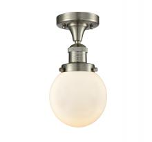 Innovations Lighting 517-1CH-SN-G201-6 - Beacon - 1 Light - 6 inch - Brushed Satin Nickel - Semi-Flush Mount