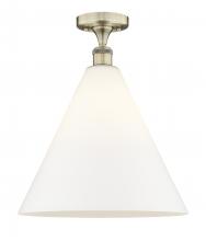 Innovations Lighting 616-1F-AB-GBC-161 - Berkshire - 1 Light - 16 inch - Antique Brass - Semi-Flush Mount