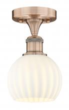 Innovations Lighting 616-1F-AC-G1217-6WV - White Venetian - 1 Light - 6 inch - Antique Copper - Semi-Flush Mount