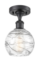 Innovations Lighting 616-1F-BK-G1213-6CL - Athens Deco Swirl - 1 Light - 6 inch - Matte Black - Semi-Flush Mount