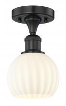 Innovations Lighting 616-1F-BK-G1217-6WV - White Venetian - 1 Light - 6 inch - Matte Black - Semi-Flush Mount