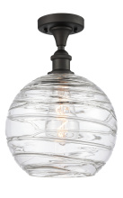 Innovations Lighting 616-1F-OB-G1213-12CL - Athens Deco Swirl - 1 Light - 12 inch - Oil Rubbed Bronze - Semi-Flush Mount