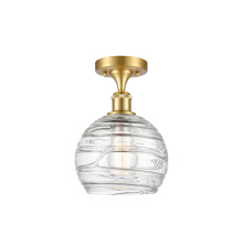 Innovations Lighting 616-1F-SG-G1213-8CL - Athens Deco Swirl - 1 Light - 8 inch - Satin Gold - Semi-Flush Mount