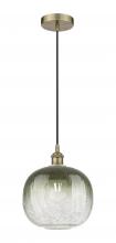 Innovations Lighting 616-1P-AB-G481-10SL - Brookhaven Sphere - 1 Light - 11 inch - Antique Brass - Cord hung - Mini Pendant