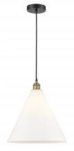 Innovations Lighting 616-1P-BAB-GBC-161-LED - Berkshire - 1 Light - 16 inch - Black Antique Brass - Cord hung - Pendant