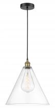 Innovations Lighting 616-1P-BAB-GBC-162-LED - Berkshire - 1 Light - 16 inch - Black Antique Brass - Cord hung - Pendant