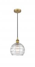 Innovations Lighting 616-1P-BB-G1213-8 - Athens Deco Swirl - 1 Light - 8 inch - Brushed Brass - Cord hung - Mini Pendant