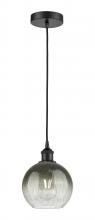 Innovations Lighting 616-1P-BK-G483-8SL - Brookhaven Globe - 1 Light - 8 inch - Matte Black - Cord hung - Mini Pendant