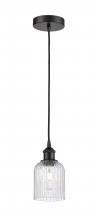 Innovations Lighting 616-1P-BK-G559-5SDY - Bridal Veil - 1 Light - 5 inch - Matte Black - Cord hung - Mini Pendant