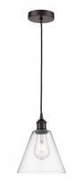 Innovations Lighting 616-1P-OB-GBC-82 - Berkshire - 1 Light - 8 inch - Oil Rubbed Bronze - Cord hung - Mini Pendant