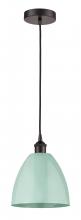 Innovations Lighting 616-1P-OB-MBD-9-SF-LED - Plymouth - 1 Light - 9 inch - Oil Rubbed Bronze - Cord hung - Mini Pendant