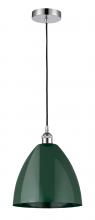 Innovations Lighting 616-1P-PC-MBD-12-GR-LED - Plymouth - 1 Light - 12 inch - Polished Chrome - Cord hung - Mini Pendant