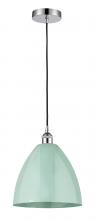 Innovations Lighting 616-1P-PC-MBD-12-SF-LED - Plymouth - 1 Light - 12 inch - Polished Chrome - Cord hung - Mini Pendant