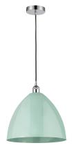 Innovations Lighting 616-1P-PC-MBD-16-SF-LED - Plymouth - 1 Light - 16 inch - Polished Chrome - Cord hung - Mini Pendant