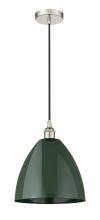 Innovations Lighting 616-1P-PN-MBD-12-GR-LED - Plymouth - 1 Light - 12 inch - Polished Nickel - Cord hung - Mini Pendant