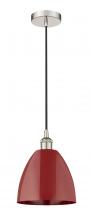 Innovations Lighting 616-1P-PN-MBD-9-RD-LED - Plymouth - 1 Light - 9 inch - Polished Nickel - Cord hung - Mini Pendant