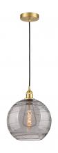 Innovations Lighting 616-1P-SG-G1213-12SM - Athens Deco Swirl - 1 Light - 12 inch - Satin Gold - Cord hung - Mini Pendant