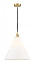 Innovations Lighting 616-1P-SG-GBC-161-LED - Berkshire - 1 Light - 16 inch - Satin Gold - Cord hung - Pendant