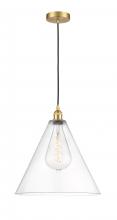 Innovations Lighting 616-1P-SG-GBC-162-LED - Berkshire - 1 Light - 16 inch - Satin Gold - Cord hung - Pendant