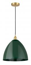 Innovations Lighting 616-1P-SG-MBD-16-GR-LED - Plymouth - 1 Light - 16 inch - Satin Gold - Cord hung - Mini Pendant