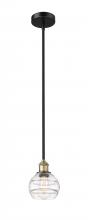 Innovations Lighting 616-1S-BAB-G556-6CL - Rochester - 1 Light - 6 inch - Black Antique Brass - Stem hung - Mini Pendant