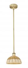 Innovations Lighting 616-1S-BB-NBD2-9-NAT - Bristol Natural II - 1 Light - 9 inch - Brushed Brass - Stem hung - Mini Pendant