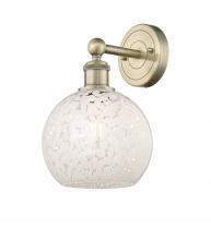 Innovations Lighting 616-1W-AB-G1216-8WM - White Mouchette - 1 Light - 8 inch - Antique Brass - Sconce