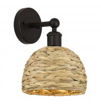 Innovations Lighting 616-1W-OB-RBD-8-NAT - Woven Rattan - 1 Light - 8 inch - Oil Rubbed Bronze - Sconce