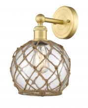 Innovations Lighting 616-1W-SG-G122-8RB - Farmhouse Rope - 1 Light - 8 inch - Satin Gold - Sconce