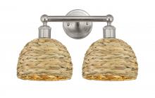 Innovations Lighting 616-2W-SN-RBD-8-NAT - Woven Rattan - 2 Light - 17 inch - Brushed Satin Nickel - Bath Vanity Light