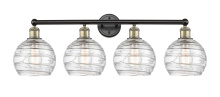 Innovations Lighting 616-4W-BAB-G1213-8CL - Athens Deco Swirl - 4 Light - 35 inch - Black Antique Brass - Bath Vanity Light