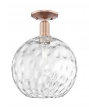 Innovations Lighting 716-1C-AC-G1215-12 - Athens Water Glass - 1 Light - 12 inch - Antique Copper - Semi-Flush Mount