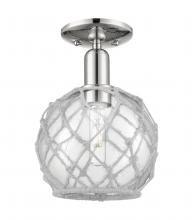 Innovations Lighting 716-1C-PN-G122-8RW - Farmhouse Rope - 1 Light - 8 inch - Polished Nickel - Semi-Flush Mount