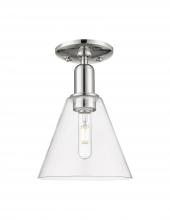 Innovations Lighting 716-1C-PN-GBC-82 - Berkshire Glass - 1 Light - 8 inch - Polished Nickel - Semi-Flush Mount