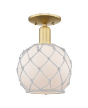 Innovations Lighting 716-1C-SG-G121-8RW - Farmhouse Rope - 1 Light - 8 inch - Satin Gold - Semi-Flush Mount
