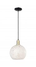 Innovations Lighting 716-1P-BAB-G1216-10WM - White Mouchette - 1 Light - 10 inch - Black Antique Brass - Cord hung - Mini Pendant